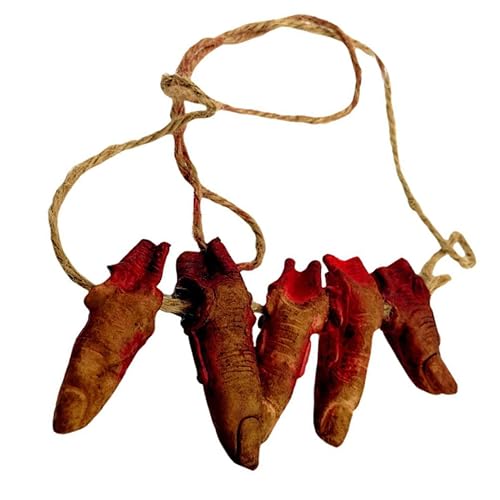 Blutkette Halloween Bloody Finger Halskette Horror gebrochener fehlgeschlagener realistischer Fingerschmuck gruselige Halskette von Csafyrt
