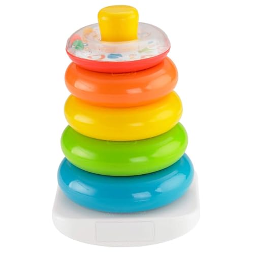 Brillante Basics Rock-a-Stack Rainbow Stacker Classic Toy Spielzeug Glatte Ringe Entwicklungsspielzeug für Kind 1Set von Csafyrt