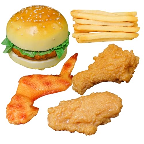 Csafyrt 1 Set Realistic Play Food Künstliches Plastikfutter beinhaltet Hamburger gebratenes Hühnchen -Pommes Frites Pommes Csafyrt 1 Set Realistic Play Food Künstliches Plastikfutter beinhaltet Hamburger gebratenes Hühnchen -Pommes Frites Pommes von Csafyrt