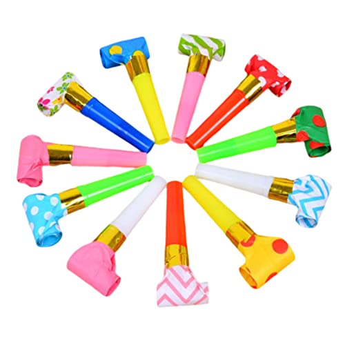 Csafyrt 100pcs Partygebläse Lustige Party Blowouts Lärmmacher Bunte Plastik Beute Beutel Füllspielzeug für Kinder Geburtstage Hochzeiten Hochzeiten von Csafyrt