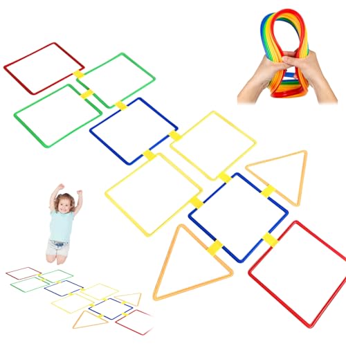 Csafyrt 10pcs Hopscotch Ringe mit Bohnensack werfen mehrfarbige Ringe Hindernisstrecke Spaß Spiel Kinder Outdoor-Spielausrüstung Farbe von Csafyrt