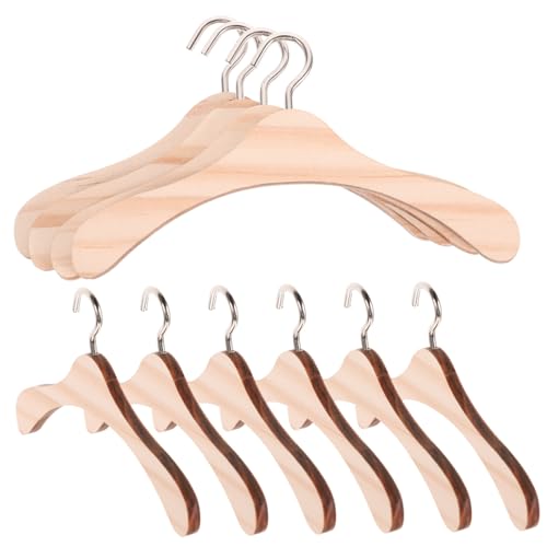 Csafyrt 10pcs Puppenkleiderbügel Holz 4,7in Miniatursimulation Doll Kleidungsständer für Puppengarderobe Puppenhauszubehör von Csafyrt