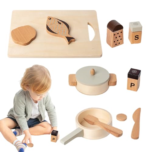 Csafyrt 11pcs/setwooden küchenspielzeug für 3+ Kinder 11pcs/Set sichere hölzerne küche gehören Pot and pan Set frühes lehrreiches interaktive Farbe von Csafyrt