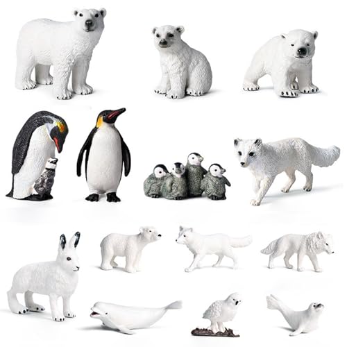 Csafyrt 14pcs Meerestiere und arktische Tiere Figuren Set realistische Tierfiguren umfassen Beluga Wal Seal und mehr pädagogische Lernspielzeug Geburtstagsgeschenk -Tiere Spielzeug für Kinder von Csafyrt