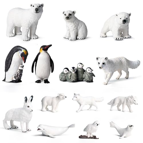 Csafyrt 14pcs arktische Tiere Figuren realistische Tierfiguren umfassen Beluga Wal Seal und mehr pädagogisches Lernspielzeug von Csafyrt