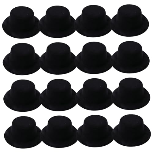 Csafyrt 16pcs Mini Top Hut süße Schwarze Puppenhut -Haarzubehör Weihnachten DIY Snowman Hats für Handwerksweiche Top -Hut für Dollhouse Weihnachtskunsthandwerkspartyzubehör von Csafyrt