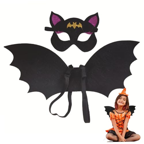 Csafyrt 2pcs/Set Kids Halloween Kostüm, Non -Tovens Fledermaus halbe Gesichtsmaske, Fledermaus -Halloween -Kostüme für Cosplay -Party, für Kinder Csafyrt 2pcs/Set Kids Halloween Kostüm, Non -Tovens Fledermaus halbe Gesichtsmaske, Fledermaus -Halloween -Kostüme für Cosplay -Party, für Kinder von Csafyrt