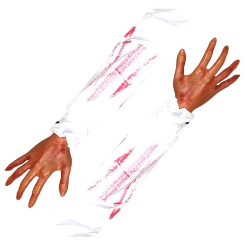 Csafyrt 2pcs Halloween Hände 21 Zoll getrennten falschen Arm mit weißer Stoffhülle weiche realistische Halloween -Körperteile Scary Halloween Propsaa von Csafyrt