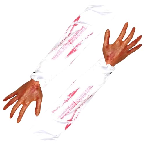 Csafyrt 2pcs Halloween Hände 21 Zoll getrennten falschen Arm mit weißer Stoffhülle weiche realistische Halloween -Körperteile gruselige Halloween -Requisiten a von Csafyrt