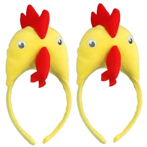 Csafyrt 2pcs Hühnchen Stirnband süße lustige Hühnerhut kostenlose Größe Dekorative Rooster Hut Hühnchen Stirnbänder für Dress -up -Partybühne von Csafyrt