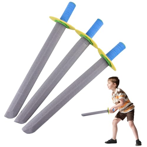 Csafyrt 3pcs/Set Foam Sword 20,5 Zoll Schwerter für Kinder Eva Foam Toy Sword tun Spiel Spielzeug Set Foam -Schwerter für Spielen Geschenkspielzeug für Jungen Mädchen zum Spielen von Warrior Knight von Csafyrt