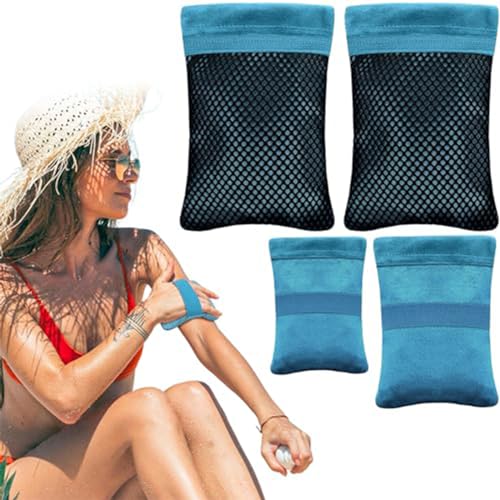 Csafyrt 4PCS Sandentferner für Strand weich wiederverwendbarer Sandbildschirm Sandentferner mit Mesh & Reißverschluss tragbarer Sandfreier Strand wesentlich für Urlaubscamping (blau) von Csafyrt