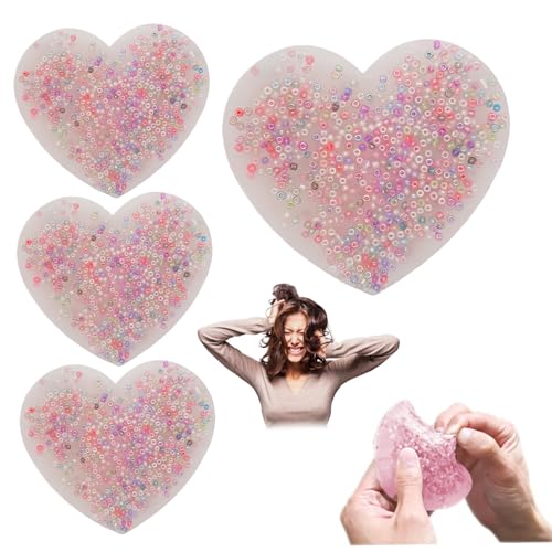 Csafyrt 4pcs pflücken Zappelspielzeug 3.35x3.35 Weiches Silikon Picky Pad Heart-Form Picking Pads Stress-Relief Picking Fidget Toy Heart Form Form von Csafyrt