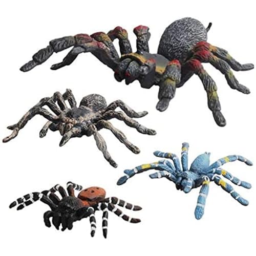 Csafyrt 4pcs realistische Tierfiguren Setzen Sie plastische gefälschte Spinne mit realistischem Details lernendem Spinnenspielzeug -Spielzeugmodell für Jungen Mädchen Kinder Kleinkinder von Csafyrt