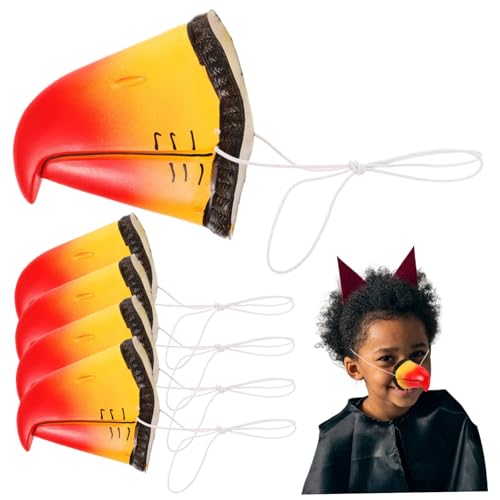 Csafyrt 5pcs Vogelschnabelmaske lustige realistische Schnabel Nasenroman Vinyl -Papagei -Vogelmaske mit Gurt Dekorative Halloween -Requisiten für Party von Csafyrt