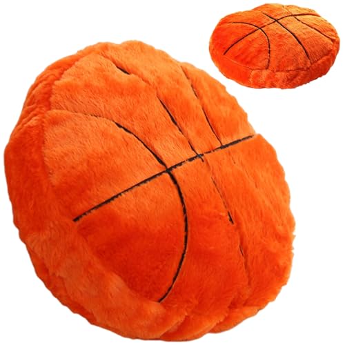 Csafyrt Basketball -Kissen 14x14x4 Zoll Baumwollgefüllte Basketball Plüsch Realistische Orange Basketball Zimmerdekoration von Csafyrt