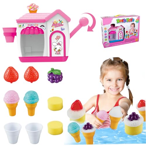 Csafyrt Bath Bubble Machine Eisdiele Badewanne Bubble Cubble Maker mit Simulationszubehör Spaß Bad Bubble Maker Kleinkind Bubble Maker Bad Spielzeug Trep Play Set Geschenke für Baby von Csafyrt