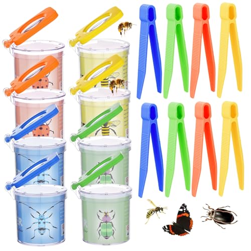 Csafyrt Butterfly Catcher für Kinder 8 Sätze transparentes Beobachtung Schmetterlings -Kit mit Vergrößerung von Glas Bildung Tragbares Outdoor -Spielzeug für Naturforschungen von Csafyrt