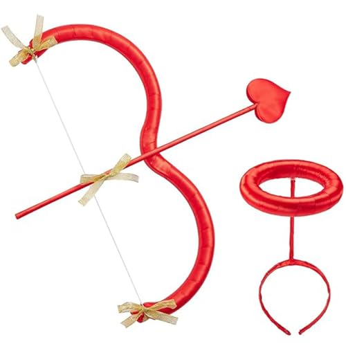 Csafyrt Cupid Bow und Pfeilset One Size Red Arrows Valentinstag Cupid Kostüm Zubehör von Csafyrt