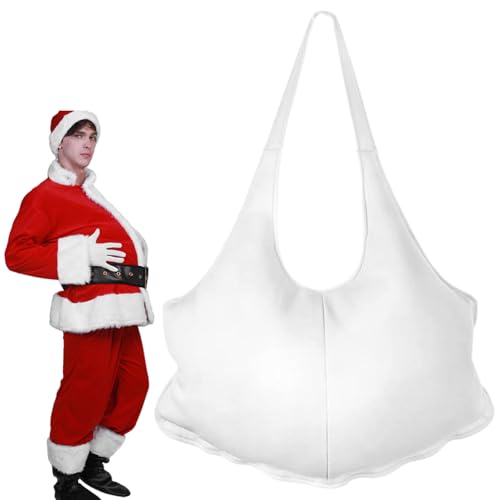 Csafyrt Fat Anzug gefälschter gepolsterter Bauch Santa Anzug Verstellbarer Weihnachtsmotor mit elastischen Band Reißverschluss Santa Kostüm Whit von Csafyrt