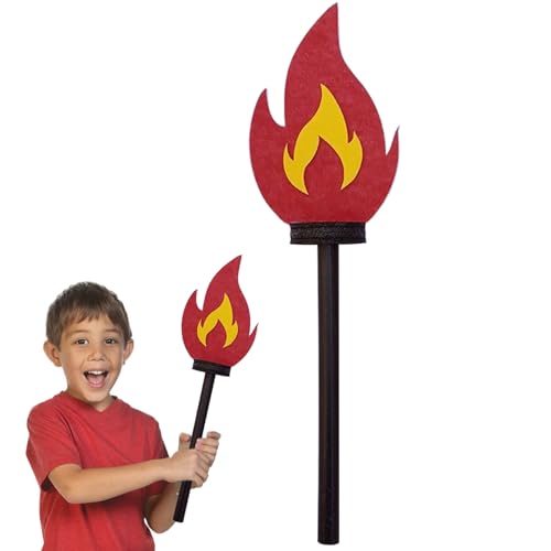 Csafyrt Gefälschte Torch 19x5 Taschenlampe Stütze Vivid niedliche hölzerne falsche Torch für Kinder Handheld Flameless Torch Party Dekorationen von Csafyrt