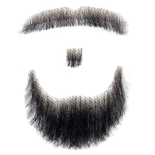 Csafyrt Gefälschter Bart menschliches Haar Realistischer Bart Fake Schnurrbart unsichtbarer Gesichtsbehaarungskostüm Spitze für Männer, die Halloween Cosplay Kostümparty, Style 2 Csafyrt Gefälschter Bart menschliches Haar Realistischer Bart Fake Schnurrbart unsichtbarer Gesichtsbehaarungskostüm Spitze für Männer, die Halloween Cosplay Kostümparty, Style 2 von Csafyrt