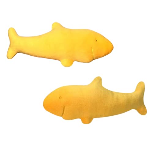 Csafyrt Hai Plush 2 PCs süßer Haifisch gefülltes Tier 13.8 '' Hai Kissen weiche Fischkissen für Kinder Sofa Bett Geburtstagsgeschenke Themenparty Dekor von Csafyrt