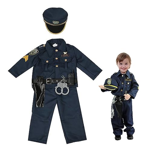 Csafyrt Kinderpolizei Rollenspiel Hosenanzug Polizeikostüm für Kinder Dress-up für Halloween-Kostümparty für 3-4T von Csafyrt