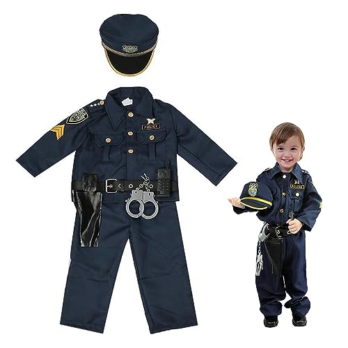 Csafyrt Kinderpolizei Rollenspiel Hosenanzug polizeiliche Kostüm für Kinder Dress-up für Halloween-Kostümparty für 7-9T von Csafyrt