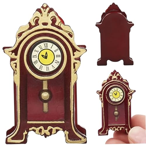 Csafyrt Kleiner Wecker 1/12 Skala Miniatur Vintage Clock Dollhouse Dekoration Zubehör Simulations Desk Uhr Dollhouse Miniaturen von Csafyrt