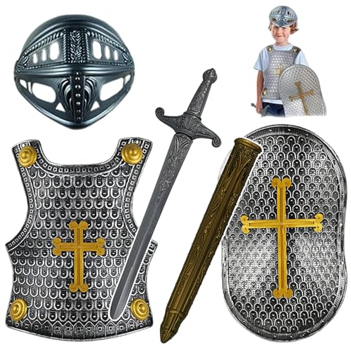Csafyrt Knight Kostüm Kids 4pcs/Set Cross Medieval Knight Rüstung umfasst Helmschildschwert und Rüstung Kinder KOSSE COSTUMES SILBERGRAY Csafyrt Knight Kostüm Kids 4pcs/Set Cross Medieval Knight Rüstung umfasst Helmschildschwert und Rüstung Kinder KOSSE COSTUMES SILBERGRAY von Csafyrt