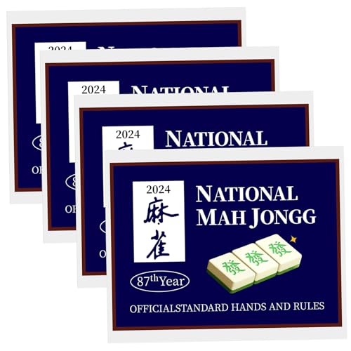 Csafyrt Mahjong -Karten 2024 4PCS Blue National Mahjong Karten offizielle Standardhände und Regeln 2024 Großer Druck Scorecard von Csafyrt