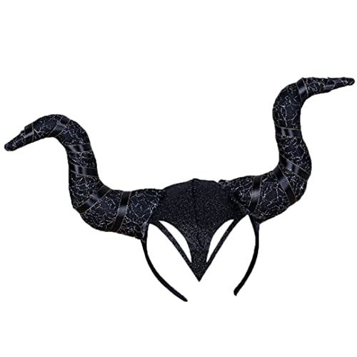 Csafyrt Maleficent Horns Halloween Kostüme Hörner Hut Deluxe Kopfstück für Frauen Mädchen Erwachsener (schwarz) von Csafyrt