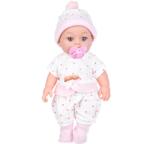 Csafyrt Mini-Babypuppen 12 süße Mini-Puppen mit einem Schnuller offene Augen realistische Neugeborenen-Babypuppen weiche Gummi-Silikon-Babypuppen von Csafyrt