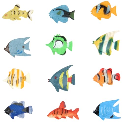 Csafyrt Mini -Fischfiguren 12PCs lebensechtiger Verschiedene Tropische Fischspielzeug pädagogische PVC -Meerestier -Figuren für Zuhause, Vorschule, Vorschule Csafyrt Mini -Fischfiguren 12PCs lebensechtiger Verschiedene Tropische Fischspielzeug pädagogische PVC -Meerestier -Figuren für Zuhause, Vorschule, Vorschule von Csafyrt