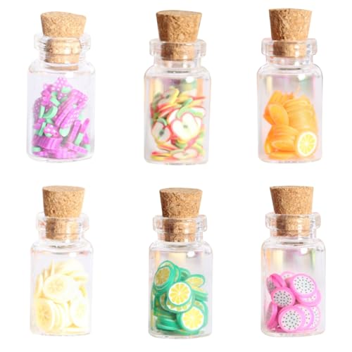 Csafyrt Mini Food Toys 6PCS 1/6 Skala Miniaturflaschen mit Obstscheiben Süßes Mini -Food -Kit DIY Mini Glas Gläser für Puppenzubehör -Accessoires Style 2 von Csafyrt