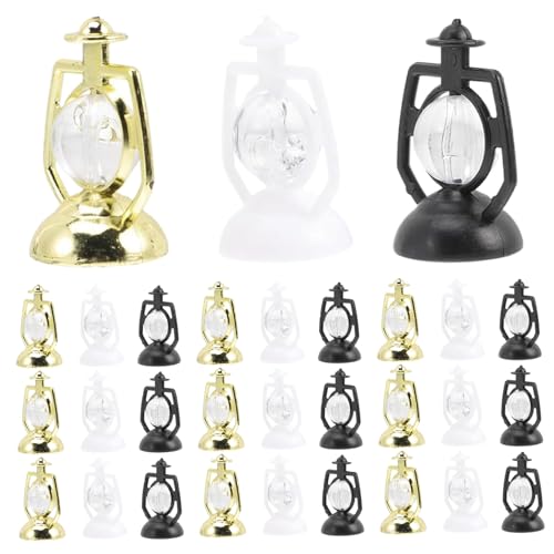 Csafyrt Mini Lantern 24PCS 3 Farbe 1.4in Simuliertes Vintage Mini Kerosin Lampe DIY Plattierte dekorative Miniaturlichter von Csafyrt