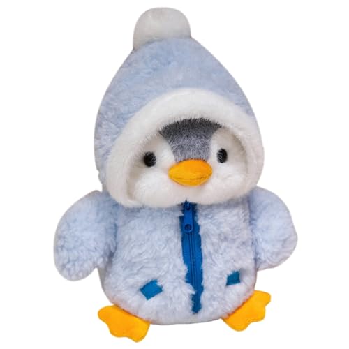 Csafyrt Penguin Plüsch niedliches Pinguin -Stofftier mit Hut und Kleidung 10 kuschelige Weihnachtsgefüllte Tiere weiche Körper Pengy Pinguine für Home Weihnachtsfeier Winter Ornament Geschenk Blau von Csafyrt