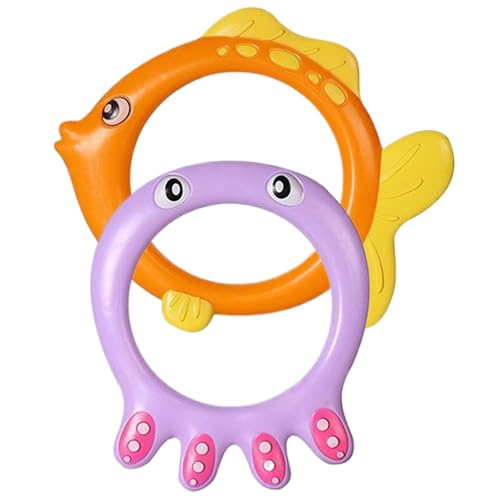 Csafyrt Poolringe für Kinder tauchen 2pcs niedliche Meerestier -Tauchringe Sommertauchringe Unterwasser Training Bauchmuskeln, Fisch + Oktopus von Csafyrt