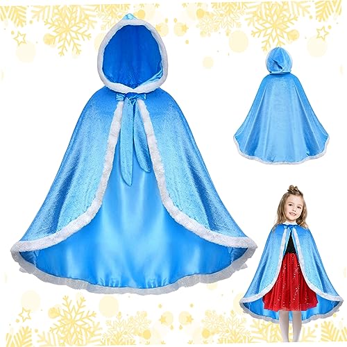 Csafyrt Prinzessin Cape 110 cm Weihnachtskostüm mit Kapuze mit Kapuze weiches Süßes Prinzessin Kostüm für Mädchen warmes Kleinkindprinzessin Kleid von Csafyrt