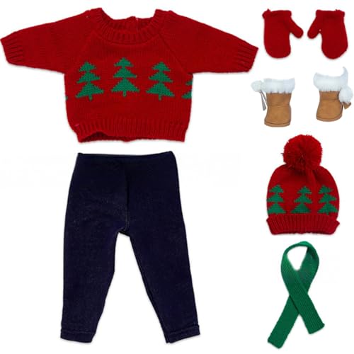 Csafyrt Puppenkleidung 18 Zoll Puppenkleidung Set Weihnachten Pullover Puppenkleidung für 18 Zoll Puppen süße 18 -Zoll -Puppenkleidung und Accessoires b von Csafyrt