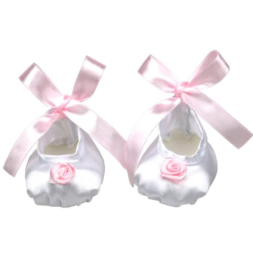 Csafyrt Puppenschuhe 18inch Doll Dekor Schuhe Silk Puppenschuhe Schöne Band Blume Puppenschuhe 1Pair Weiß von Csafyrt