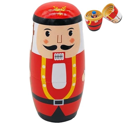 Csafyrt Russische Nistpuppen 5pcs/Set 5.5 niedliche Nussknacker -Nistpuppen Holznistpuppen für Kinder traditionelle Matryoshka -Puppe von Csafyrt