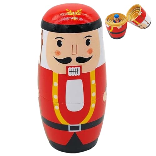 Csafyrt Russische Nistpuppen Set 5pcs/Set 5.5 niedliche Nussknacker -Nistpuppen Holznistpuppen für Kinder traditionelle Matryoshka Doll Nutcracker Dekor Geschenke für Party Weihnachten Home von Csafyrt