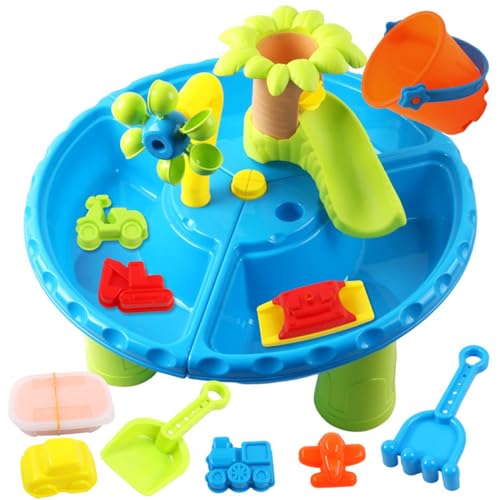 Csafyrt Sand- und Wassertisch 22 Stcs/Set kein Burr-Mehrkompartimente ABS Sommer Kleinkind Wassertabelle mit abnehmbaren Tisch-Ecken farbenfrohe sensorische Spielzeug für Strand, Pool, Hof von Csafyrt