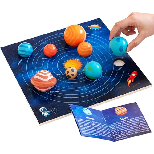 Csafyrt Solarsystem für Kinder Solarsystem für Kinder 36 Monate+ mit 3D -Planeten Modellen & Anweisungen Montessori Toy Pädagogische Solarsystem Spielzeug von Csafyrt