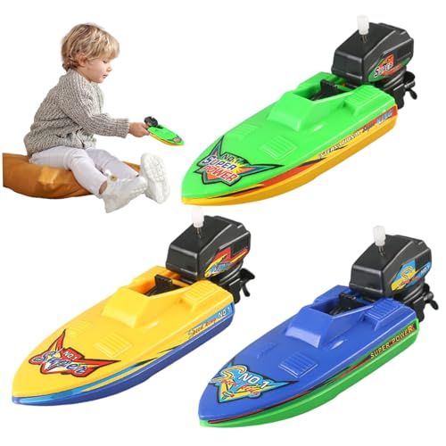 Csafyrt Spielzeugboot, 3pcs Plastik schwimmendes Auflauf-Motorboot Badespielzeug für Wasserspiel, sicheres und unterhaltsames Windup Badeboot für Kinder 3+ Csafyrt Spielzeugboot, 3pcs Plastik schwimmendes Auflauf-Motorboot Badespielzeug für Wasserspiel, sicheres und unterhaltsames Windup Badeboot für Kinder 3+ von Csafyrt