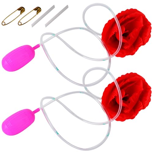 Csafyrt Spritzen Blume Rot Rose 2 Sets Aprilscherz Day Streiche Clownblume, die Wassertrick Spielzeug realistischer Rosenblumenwitz spritzt von Csafyrt