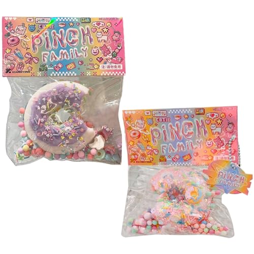 Csafyrt Sprudeln Donut Toys 2pcs süßer Donut Stress Ball Realistische künstliche langsame Aufstiegs -Squeeze Spielzeug Dekompression Spielzeug für Geburtstagsfeier Geschenk von Csafyrt