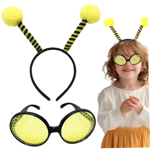 Csafyrt Tierkostüme für Kinder Antennen Stirnband und Brille Bienenkostüm Set lustiges Tierkostüm für Karneval Halloween -Themenpartys oder nur zum Spaß von Csafyrt